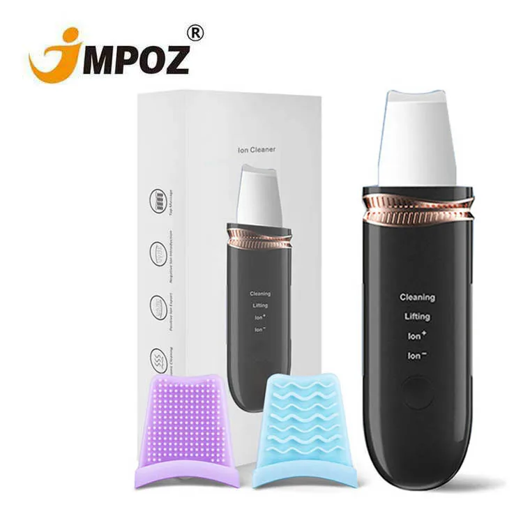 

2021 Electric facial dead skin peeling professional jmpoz cleaning ultrasonic skin scrubber blackhead remover face spatula, White/black/pink/green