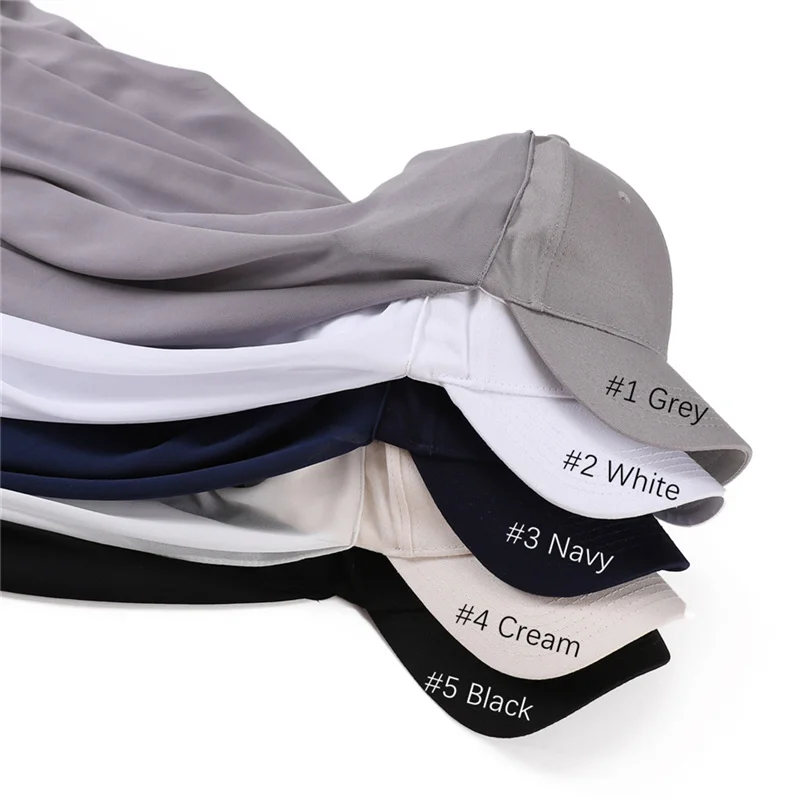 New Trendy 2 in 1 Style Chiffon Hijab With Cap Instant Baseball Hat Scarf Shawl Muslim Tudung Hijab With Cap