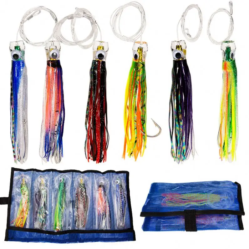 Topline 6.5Inch 43g Boat Big Game Tuna Marlin Fishing Bait Resin Octopus Squid Skirt Bionic Trolling Lure for Wahoo Saltwater