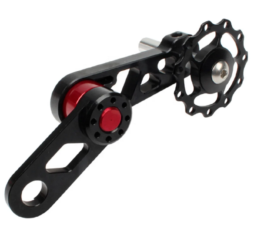 

Aluminum Alloy Cycling Chain Tensioner Single Speed Converter Adjustable, Black,red,gold,silver