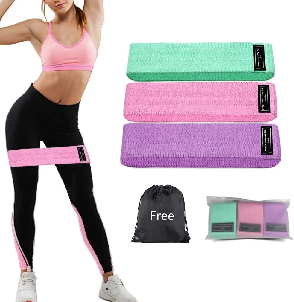 

Custom Logo Gym Fabric Fitness Resist Loop Workout Yoga Hip Elastic Exercise Resistance Band Set
