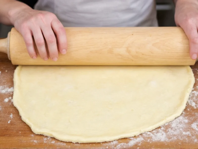 Homemade pop tart dough being rolled with rolling pin