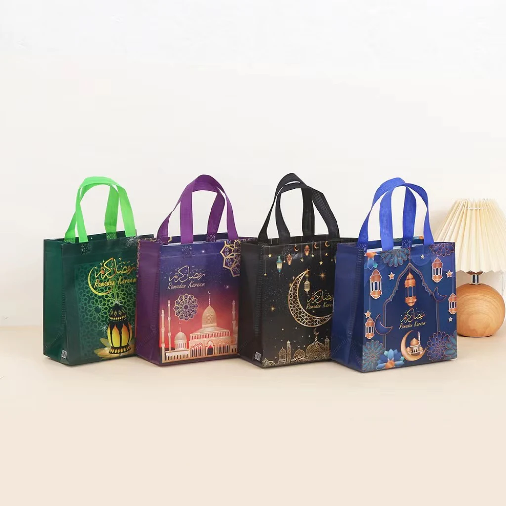 

candy bag for ramadan Mubarak 12 Pcs Paper Gift Bag Double Side Design Candy Goodies Treat Bag 2022 For Eid Party Supplies