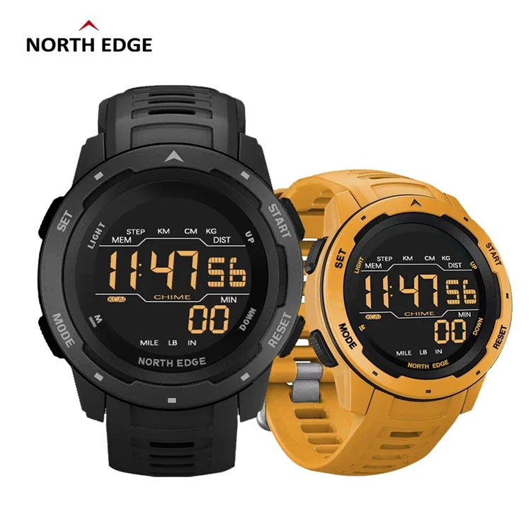 

NORTH Edge MARS Smartwatch Men Digital Sports Watches Dual Time Pedometer Alarm Clock Waterproof 50M Digital smart Watch