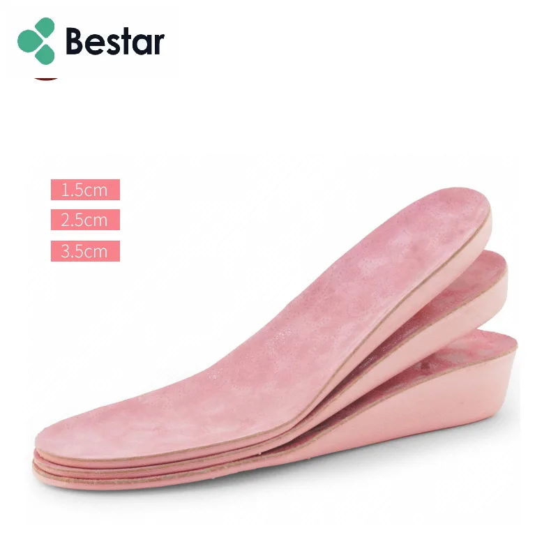 

On sale real leather free cutting height increased insole high support insoles, As photo or customized