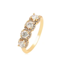 

15846 Xuping Jewelry custom ring, Fashion 18K Gold Plated Woman custom ring with four large zircons surrounded by smal