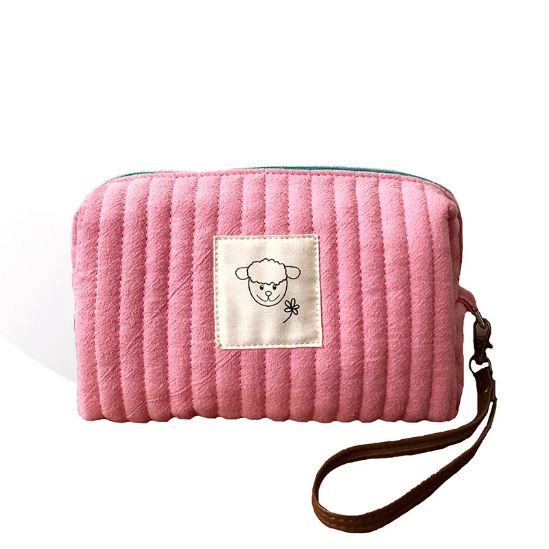 

hot sale quilted cotton square make up bag custom for cosmetics, Customizable