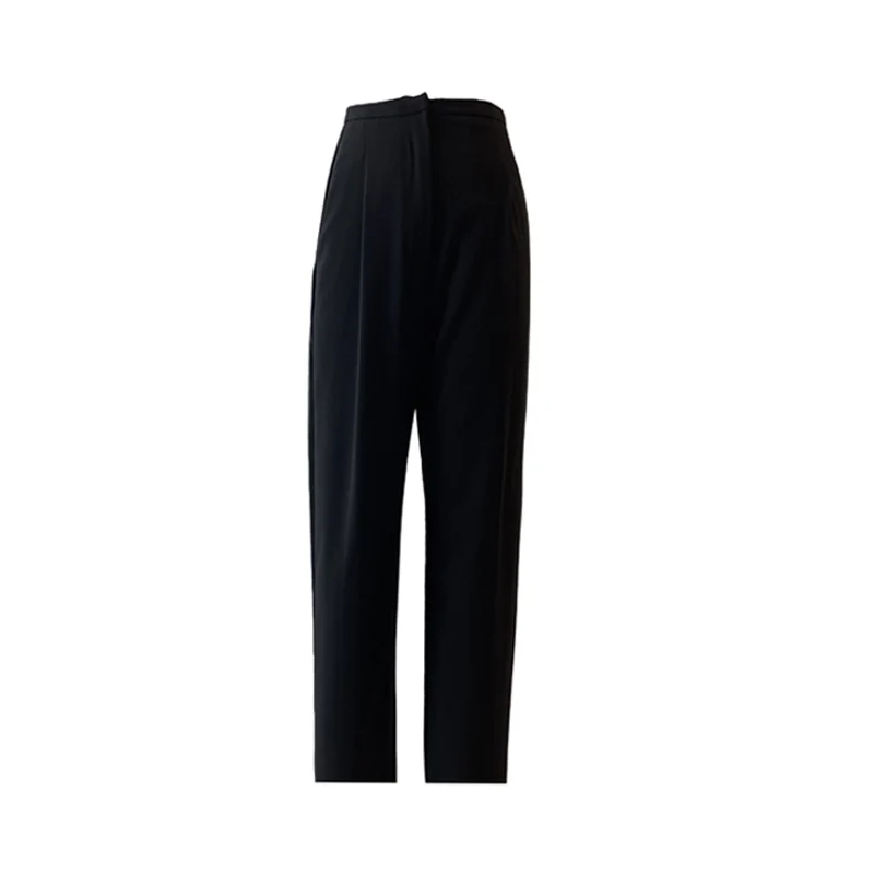 

Women Fashion Trendy Crop High Waist Black Stretch Slim FitnessWork Office Polyester Suit Pants or Trousers for Women