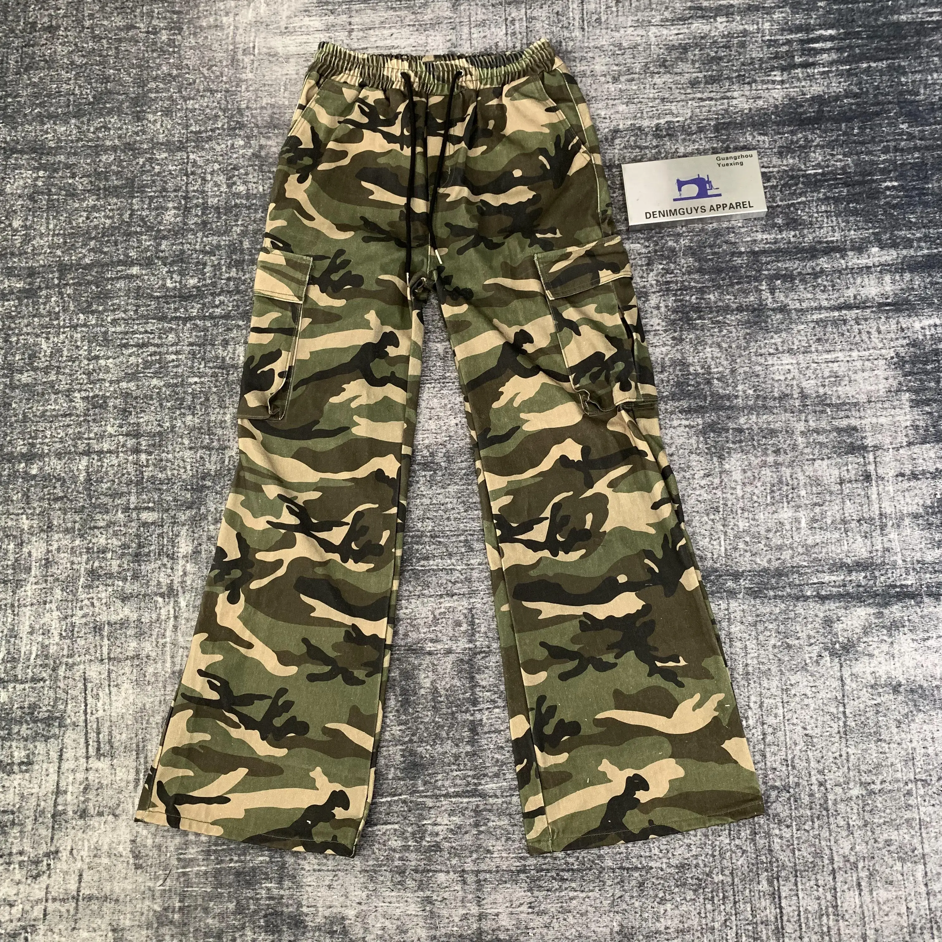 DENIMGUYS Custom Print Utility Pocket Men's Outdoor Camo Pants Cargo Work Baggy Camouflage Pants Men