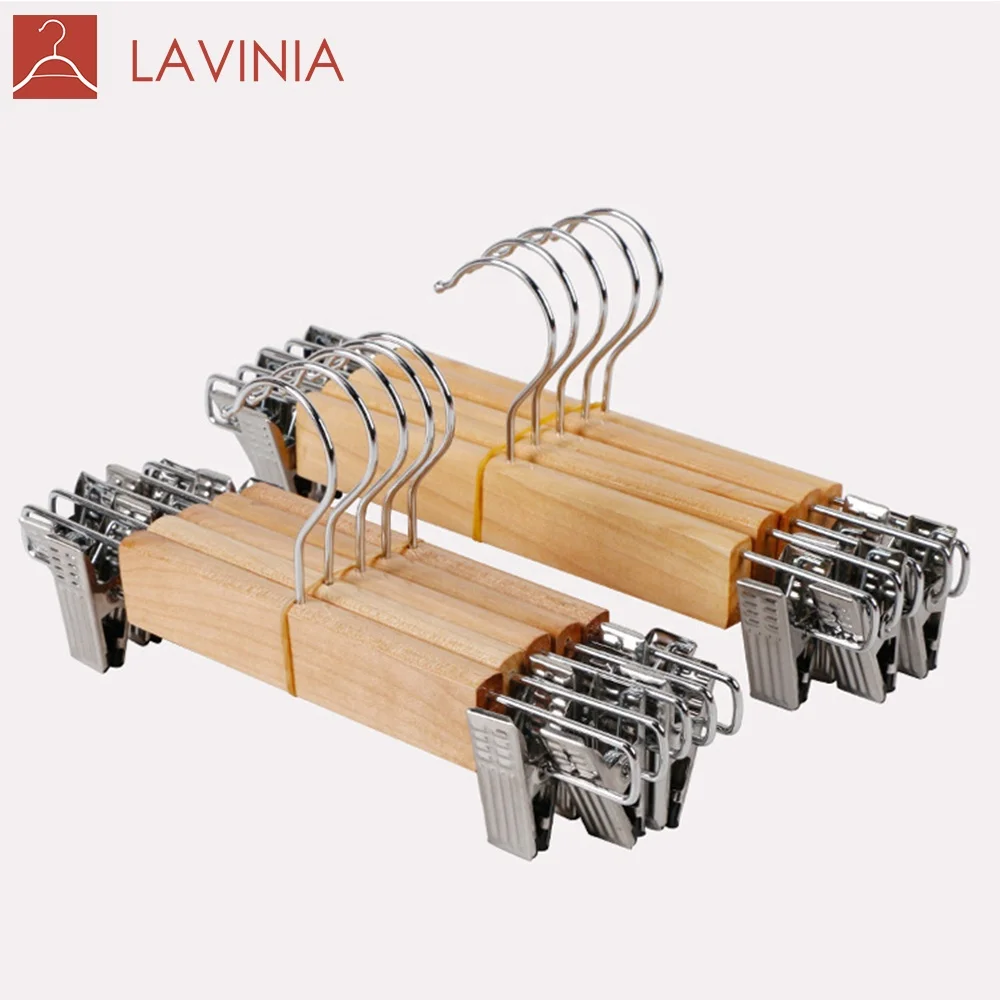 

Wooden trouser hanger rack natural color wooden pants hanger