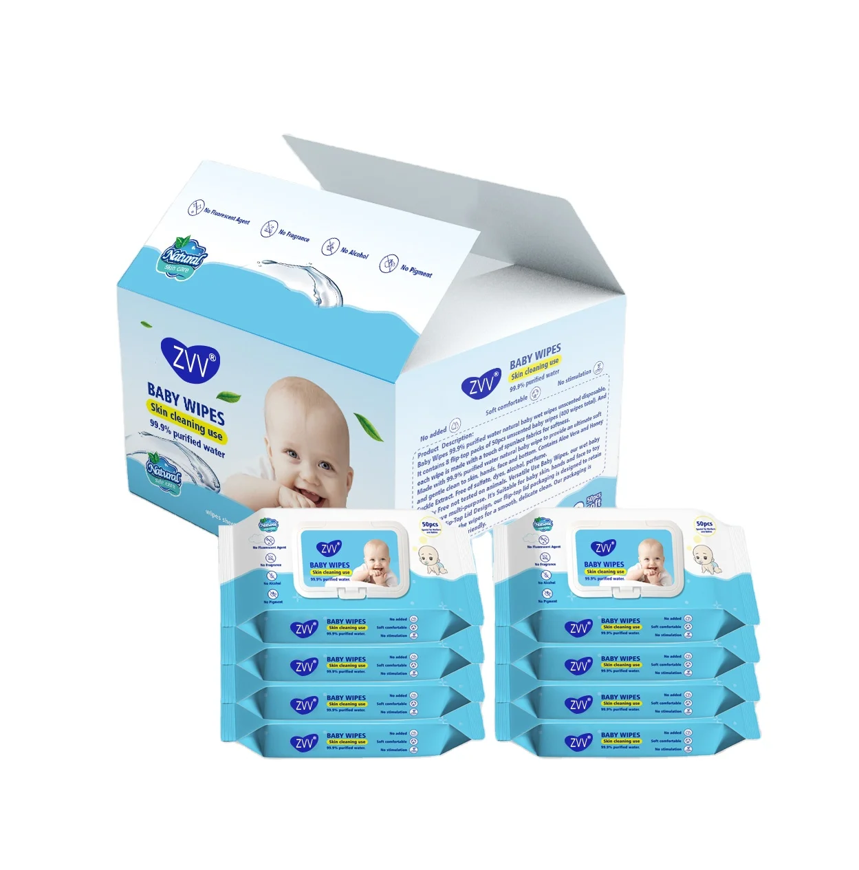 

Custom High Quality 60pcs 80pcs babt wet tissue for baby hands and mouth Baby Wipes