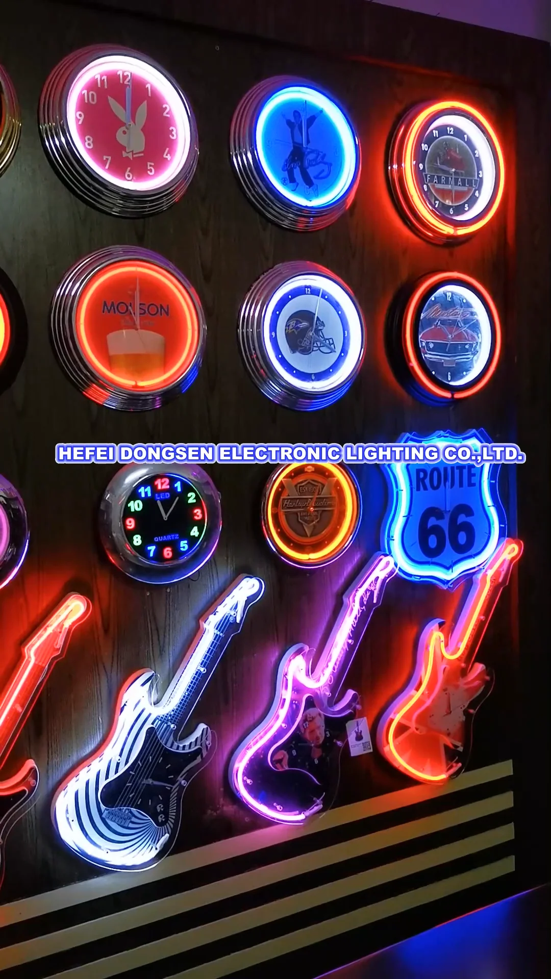 New Caterpillar Double Band Neon Clock / CAT Neon Clock / Equipment Clocks / Man Cave