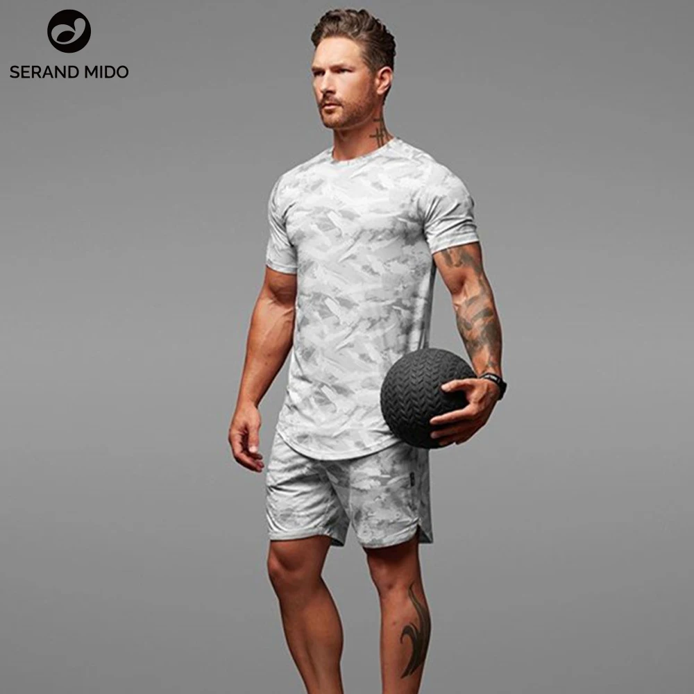 

New Arrival Gym Clothing Workout Men's Sports Shirt And Shorts Outfit Set Sportswear Fitness Suit