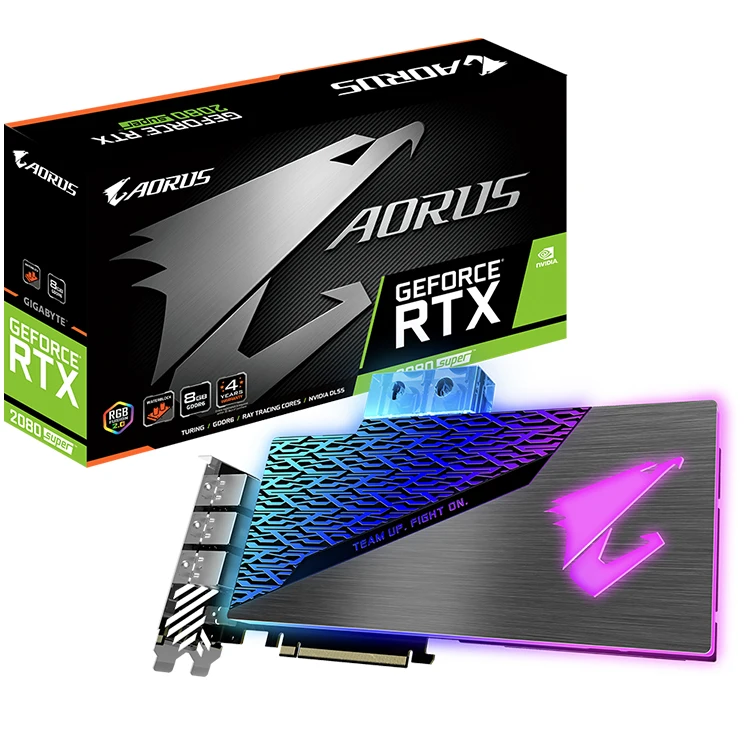 

GIGABYTE NVIDIA AORUS GeForce RTX 2080 Super WATERFORCE WB 8G 256bit Gaming Graphics Card with RGB AORUS LOGO Illumination