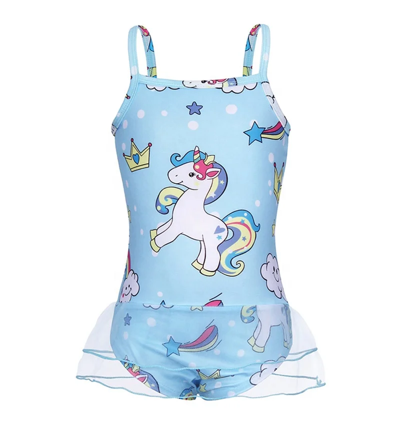 

Hot Selling Summer Girls Dresses Kids Swimwear Unicorn Children's Swimwear One-piece Mesh skirt Kids Clothes Girls Dresses