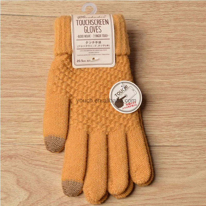 
Japan Korea style new cashmere brushed knitted gloves lady jacquard touch screen gloves keep warm winter gloves 
