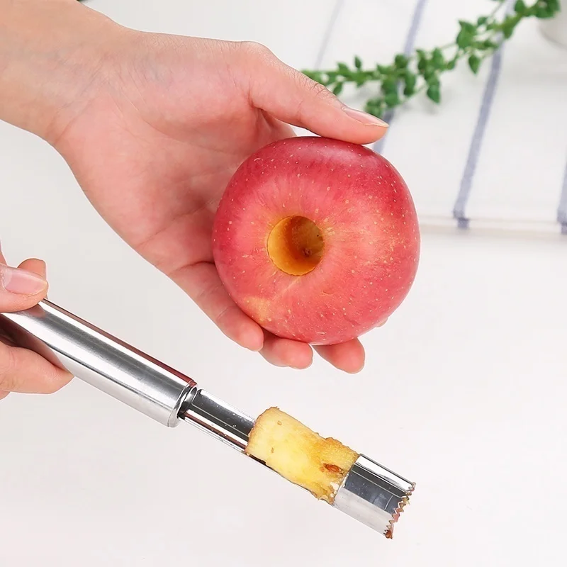 

Stainless Steel Apple Corer Fruit Seed Core Remover Pear Apple Corer Seeder Slicer Knife Kitchen Gadgets Fruit & Vegetable Tools, As photo