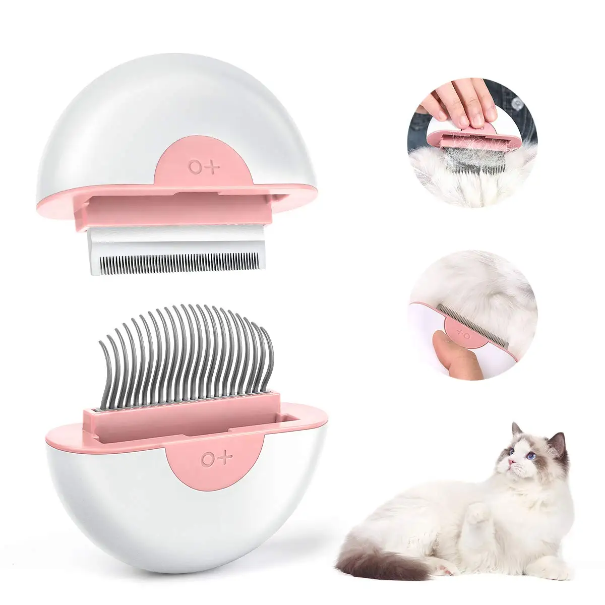 

2 IN 1 Cat Comb Pet Grooming Hair Remover Supplies Cat Accessories Brush for Shedding Grooming Dogs Massage Comb Shedding Tools