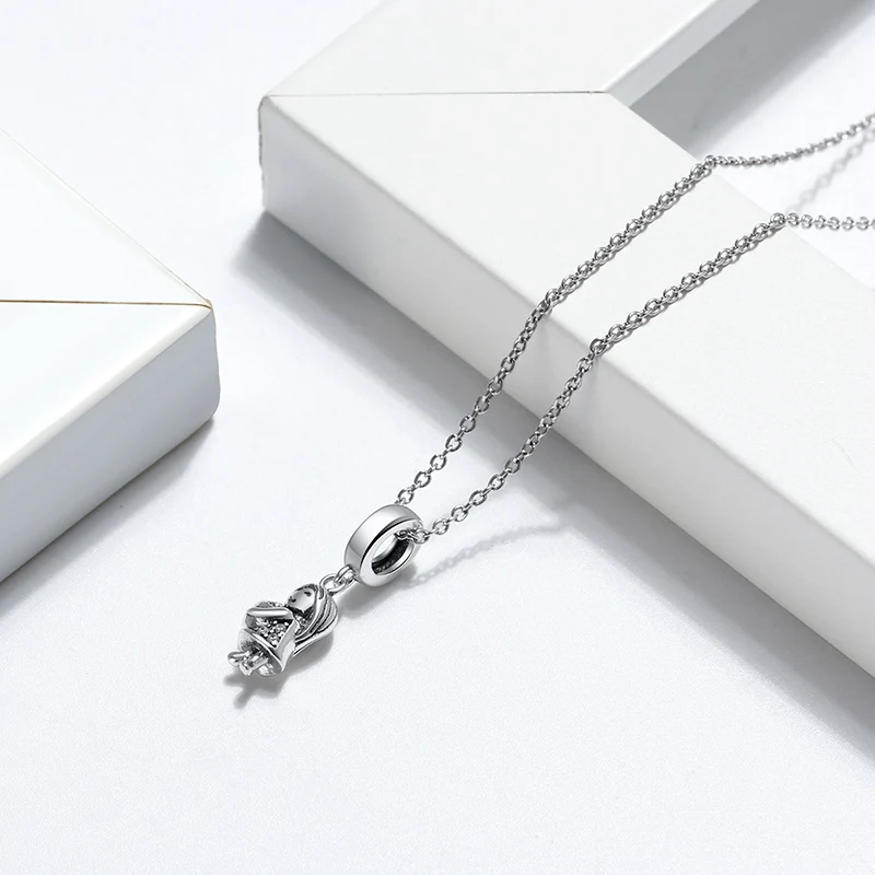 

RINNTIN CB13 cute girl necklace pendant wholesale 925 sterling silver necklace jewelry