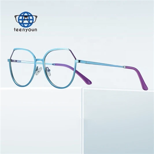 

Teenyoun Eyewear Skyway Blue Light Blocking Computer Glasses Irregular Polygon Metal Anti Frames For Optical Lenses