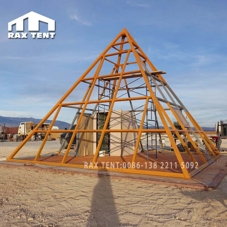 

RAXTENT 6M/7M Pyramid Glass Houst Tent Used for Glamping Hotel Resort and Outdoor Event with Tempered Glass 100% Soundproof