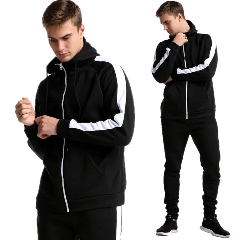 

Custom logo Autumn and winter sweatsuit Comfortable and warm tracksuit Energetic mens sweatsuit, 4 colors