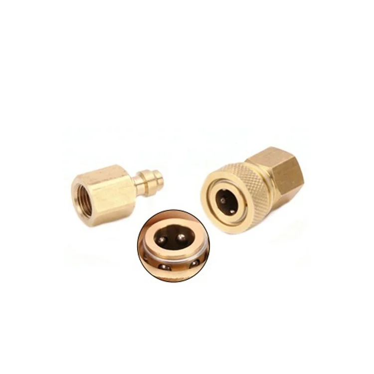 

Brass 8mm quick connector fill adapter male female paintball parts stainless steel 8mm connect, Yellow or silver