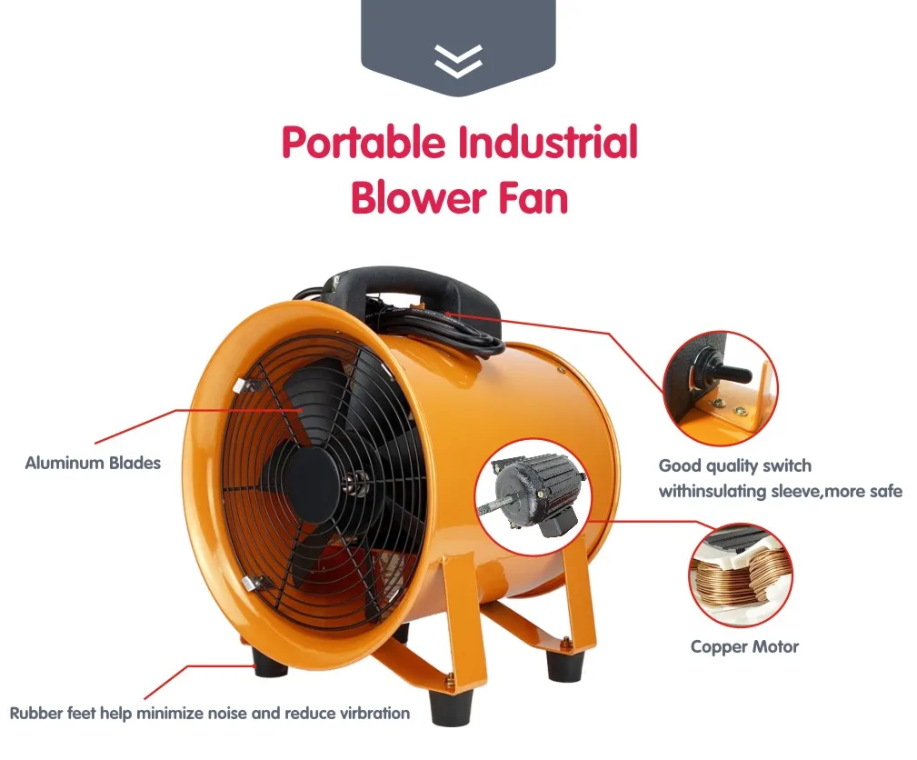 Details about   16'' 5400m³/H EX Axial Fan Cylinder Pipe Exhaust Flow Fan 550W 