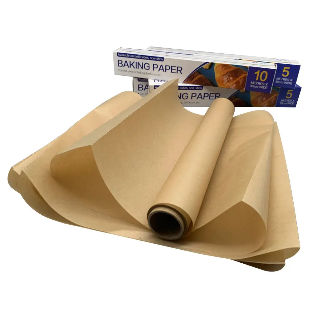 Custom Wholesale Food Grade Easy Tear Silicone Paper Rolls for Barbecue Baking Paper Rolls 5m/10m/20m