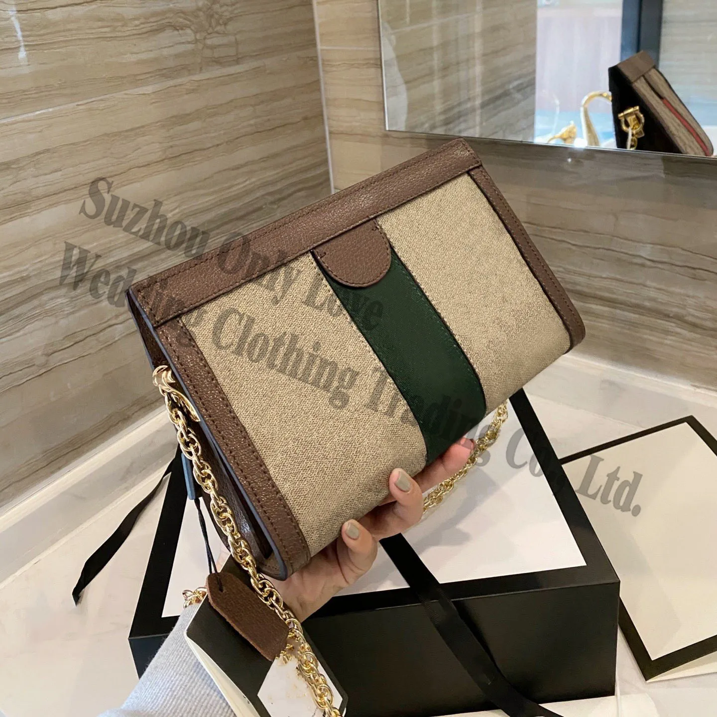 

Fashion Leather clip Square Phone Box bag lady message Chain strap clutch shoulder bags women