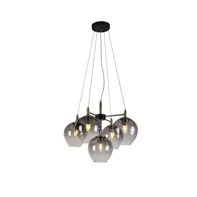 Modern Art Nordic Lighting Creative Studio hanging lamp E27 chrome silver chandelier 1 light 5 light glass chandelier