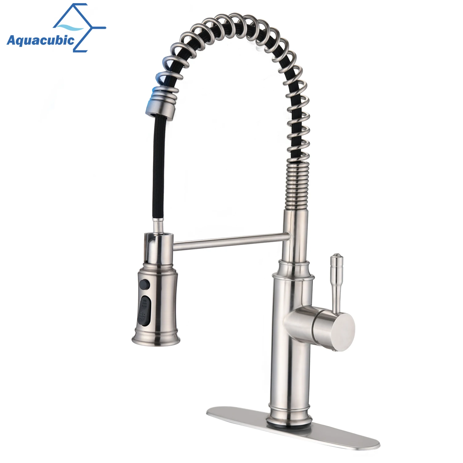 

Ready to Ship Brushed Kitchen Faucet Vessel Sink Tap 360 Rotation Spring Flexible hand shower Spouts Hot Cold Water Kitchen Tap