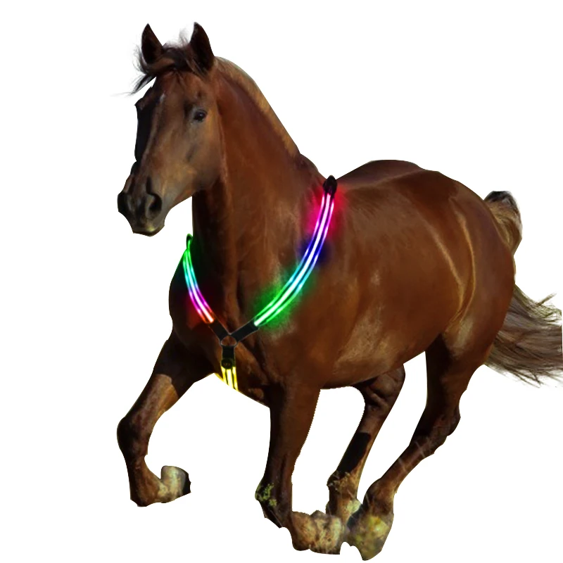 safety led flashing saddle horse harness Breastplate Collar for draft horse harness