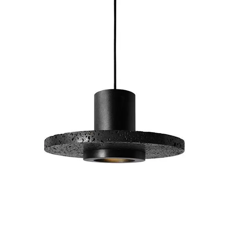 

Modern black hole stone porch living room pendant lamp industrial wind restaurant bar chandelier bedside lamp