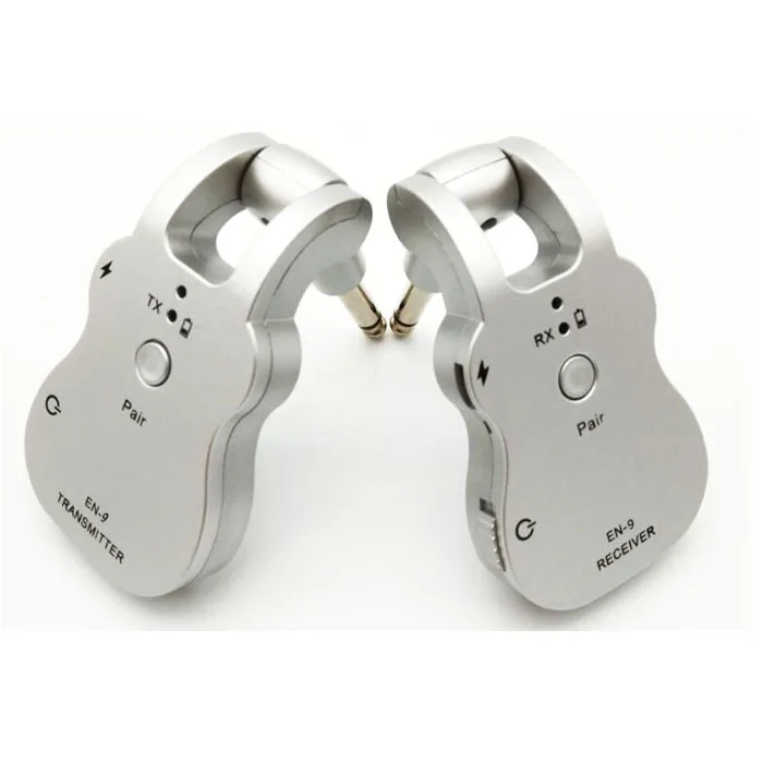

Wholesale Hot Sell High Quality Guitar Wireless System EN -9 2.4G wireless guitar transmitter and receiver, Sliver