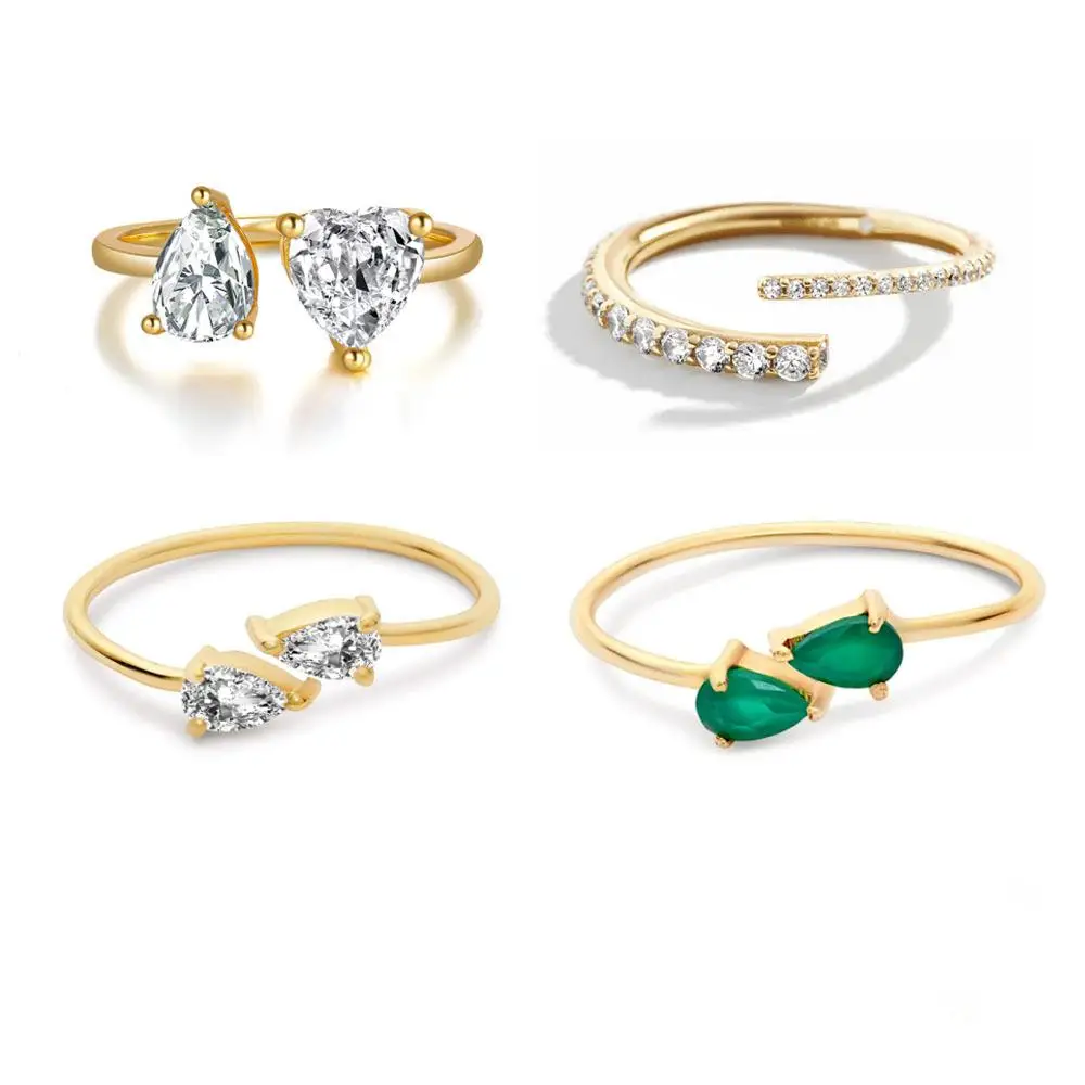 

Carline Wholesale 925 Silver Rings 2023 Dainty New Zircon Rings Women 18k Gold Plated Jewelry