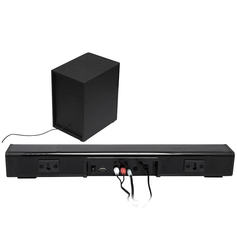 

Home Audio System 2.1 Channel TV Sound bar with Built in Subwoofer Wireless and Wired Home Theater Speaker