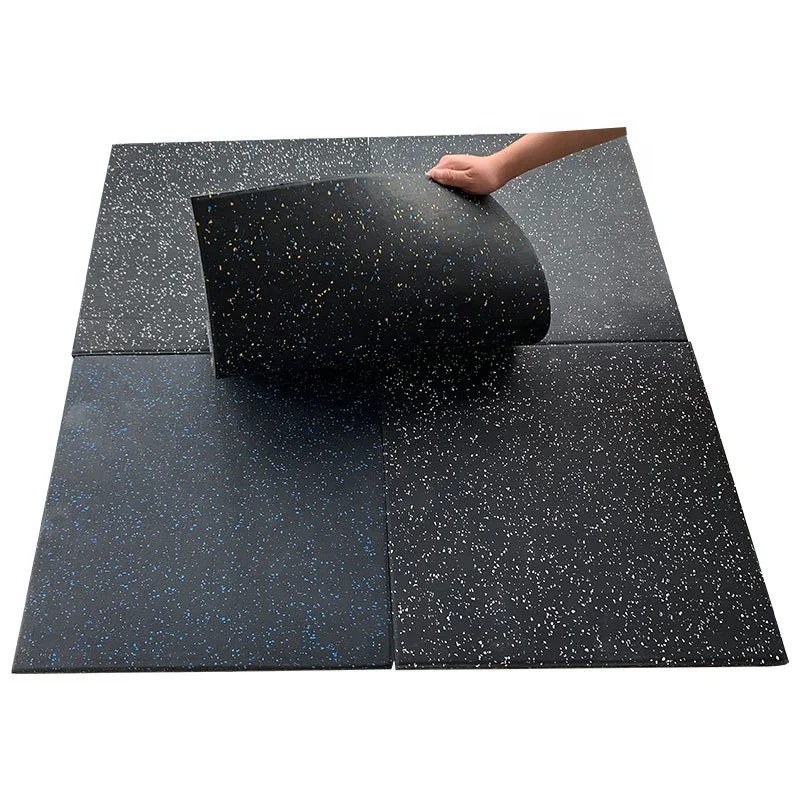 

EPDM Rubber Mat wholesale Durable Fitness Gym Mats Rubber Flooring, Black+color epdm flecks