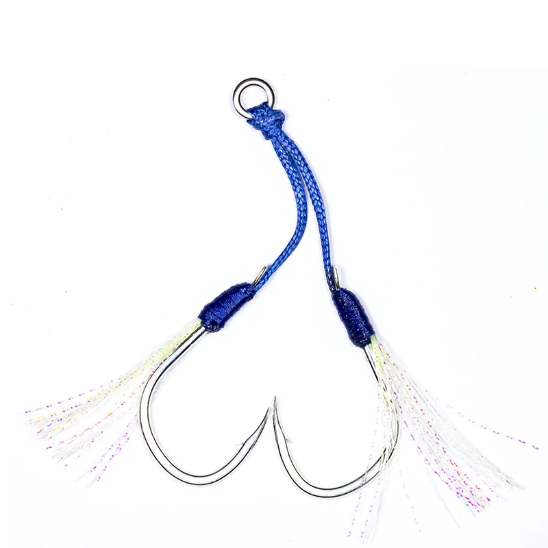 

In Stock BKK Offshore Heavy Jigging Hooks Glow Assist Hooks Luminous Double Jig FIshing Slow Lure Jig Hooks