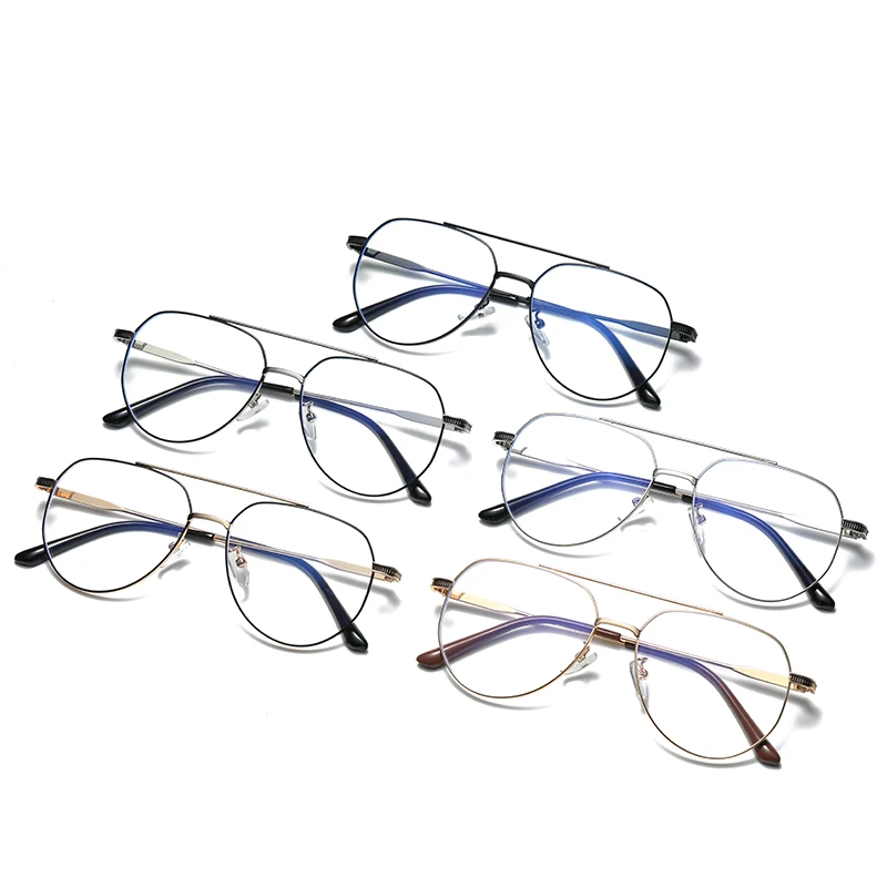 

Wholesale Anti Blue Ray Oculos Aviation Optical Eyeglasses Frames Gafas opticas Lunettes Blue Light Blocking glasses, Black,gold,silver