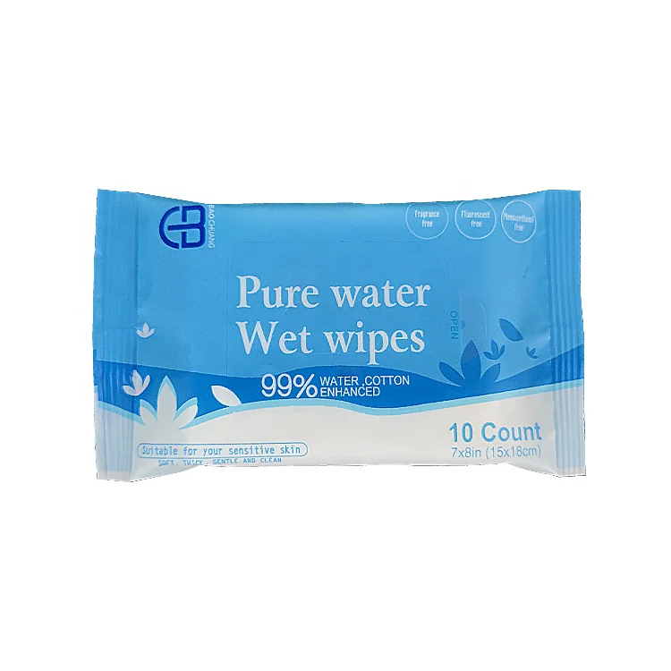 

Pure natural wipes for baby all cotton sensitive skin 10 pieces baby wet wipes