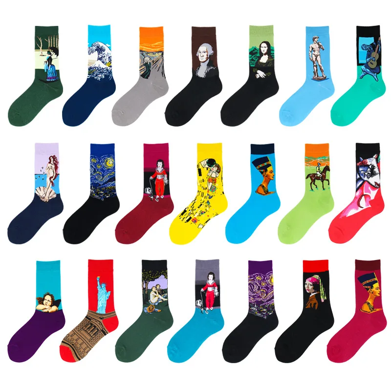 

In stock custom print logo happy socks long funny elite cotton sport stockings design for men and women, Custom color