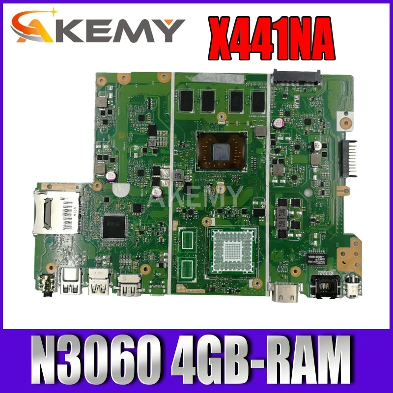 

Akemy X441NA W/ N3060 4GB-RAM Laptop Motherboard For Asus X441N X441NA F441N Laptop mainboard