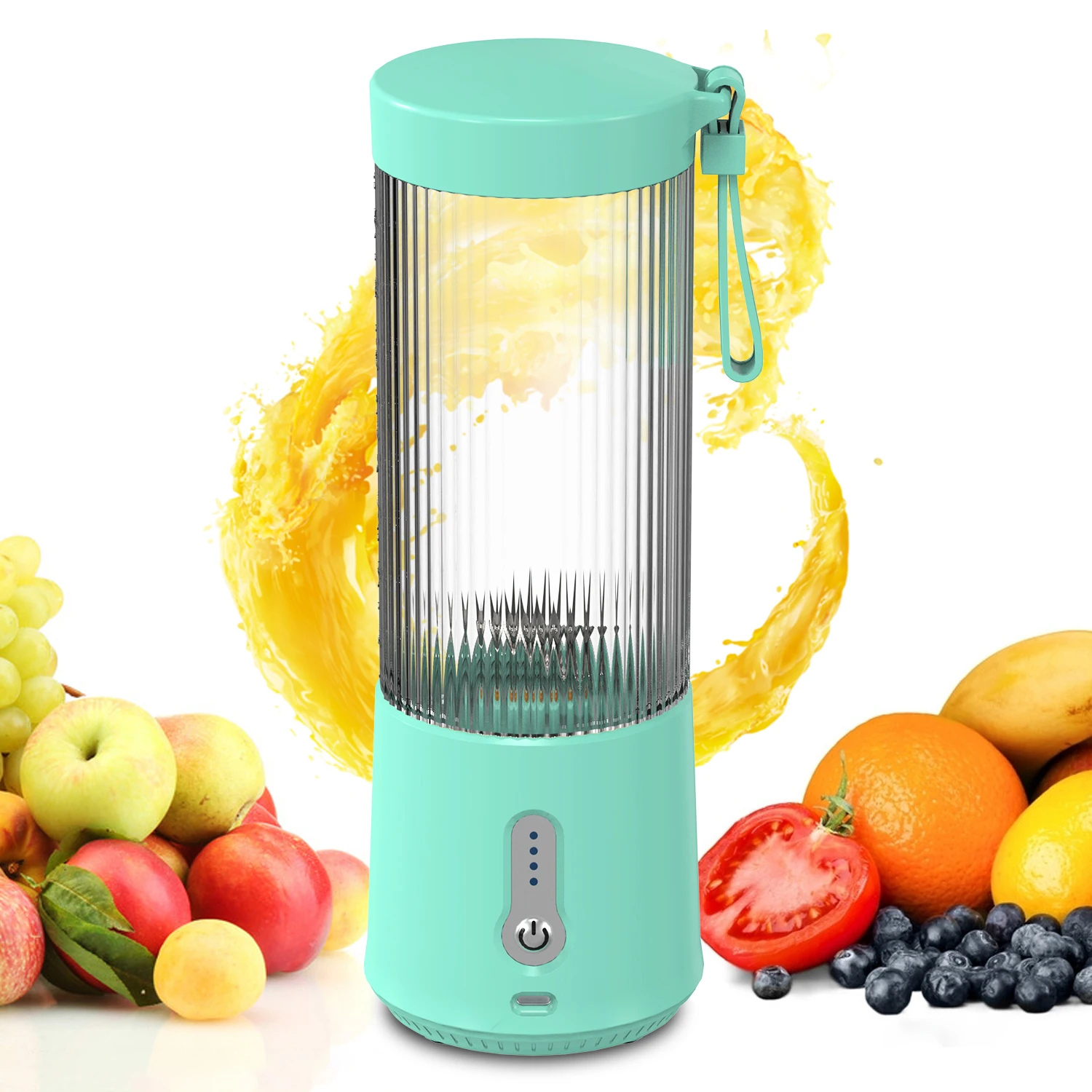 

BPA Free Protein Shake Blender 450ml For Ice Blending Rechargeable 4000mAh with Measurement Mark Portable Juicer Cup