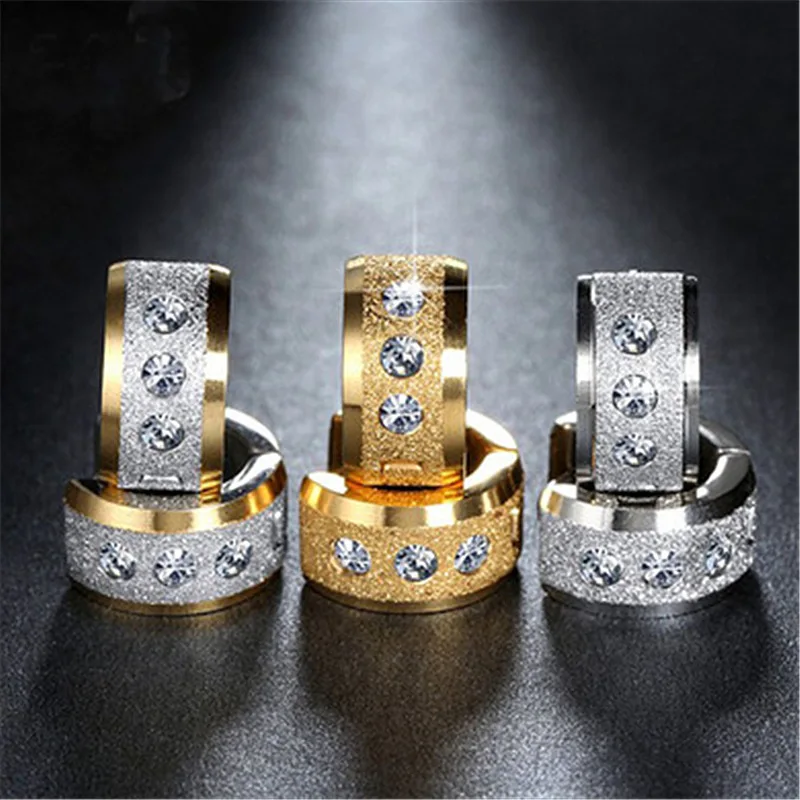 Fashion Jewelry Fashionable New Gold Earrings 18k Stainless Steel Earrings Zircon Frosted Diamond Earrings