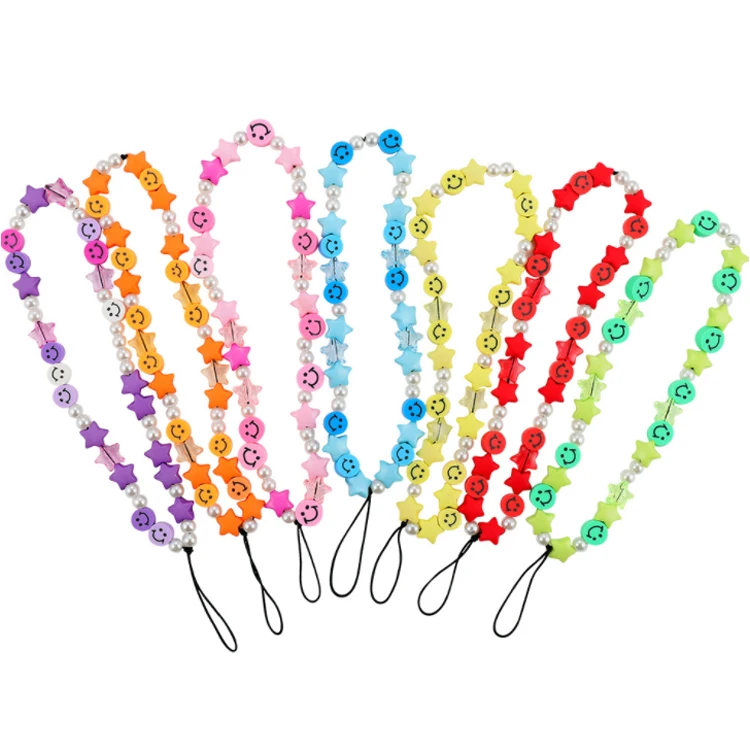 

phone cover chain holder beaded pearl charm phone bracelet chain