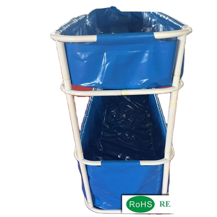 

Above ground portable pvc collapsible fish pond double tier fish tank for farm and garden