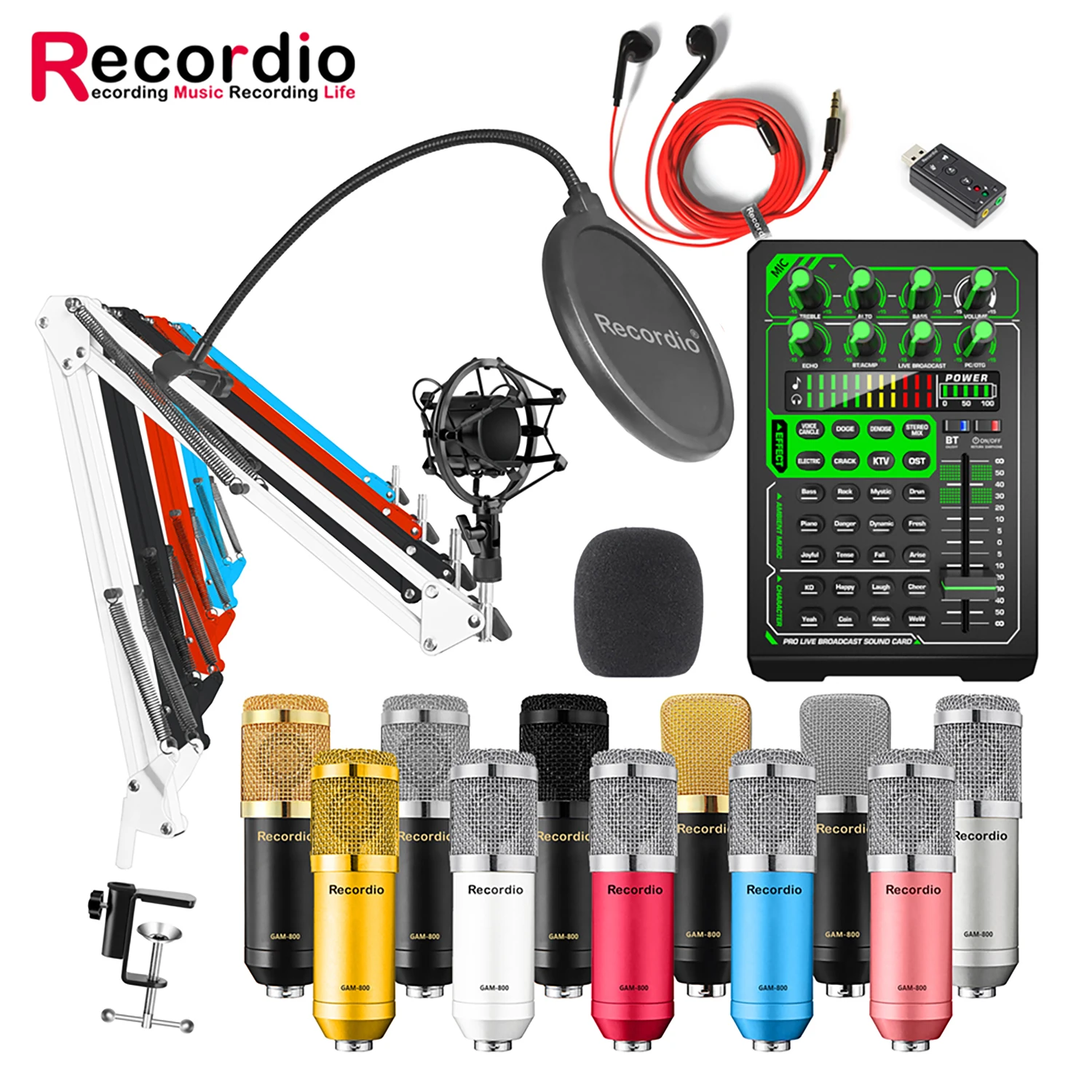 

GAM-800E Recordio Condenser Microphone for karaoke Studio Microphone with Recording Microphone