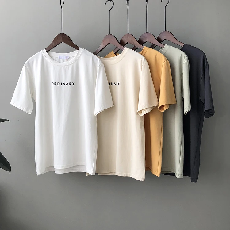 

New Arrival 2021 T Shirt Women Crew Neck Short Sleeve Casual Women's t-shirt, Customized color