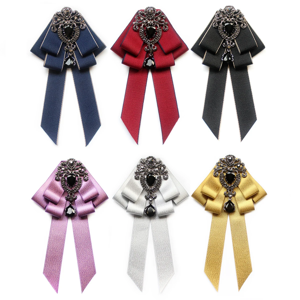 

Ladies Pre Tied Rhinestone Crystal Bowties For Women Female Black Mens Bow Ties Dressing
